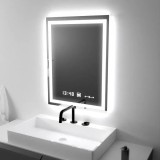 Oglinda LED rectangulara 45x60 cm Verite Marcello, dezaburire, ceas si termometru