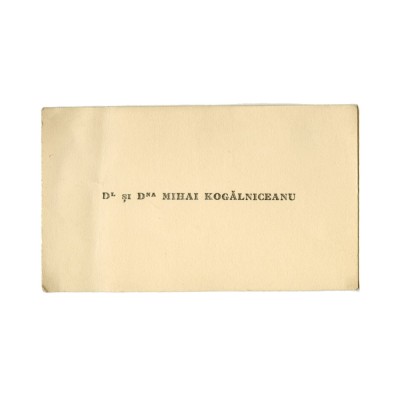 Mihai Kogălniceanu, carte de vizită foto