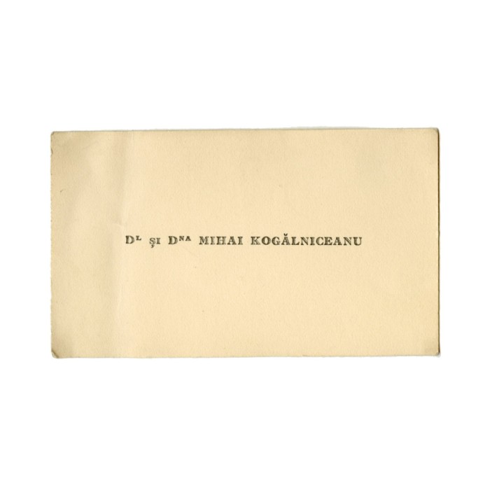 Mihai Kogălniceanu, carte de vizită
