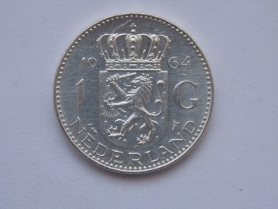 1 GULDEN 1964 OLANDA-argint foto