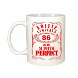 Cana alba personalizata, Editie Limitata 86 ani, INOVATIX&reg;. 330ml