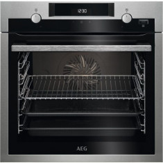 Cuptor incorporabil multifunctional Aeg BCE455350M, 10 functii, 71 l, Plus Steam, grill, timer, clasa A+, inox antiamprenta