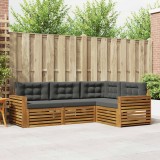vidaXL Set de canapele de exterior cu pernă 4 pcs Natural și Antracit 3373387
