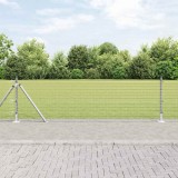 Gard din s&acirc;rmă sudată cu 13 posturi cu flanșe 0.6x100 m Oțel galvanizat