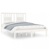 Cumpara ieftin Cadru de pat mic dublu, alb, 120x190 cm, lemn masiv