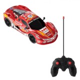 Mașină de Curse cu Telecomandă, Model 1:16, Telecomandă Multidirecțională, Lumini, Roșu, Plastic, Oem