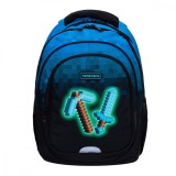 Cumpara ieftin Ghiozdan cu 3 compartimente, AstraBag, Blue Pixel