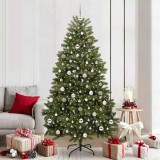 vidaXL Brad de Crăciun artificial Verde 210 cm PVC și Metal 3395696