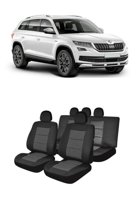 Set huse scaun dedicate Skoda KODIAQ 2017- 2019 (Bancheta fractionata )