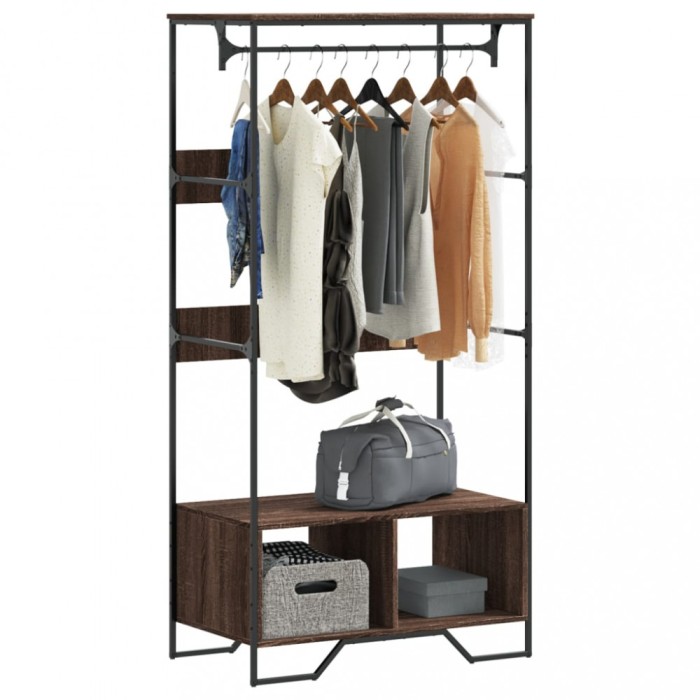 Gossi sifonier, stejar maro, 90x50x180 cm, lemn prelucrat