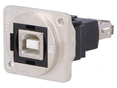 Adaptor USB A-B Metalic 2.0 19x24mm foto