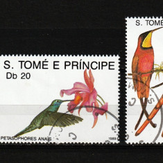 Timbre Sao Tome e Pricipe, 1989 | Faună indigenă - Păsări colibri | aph