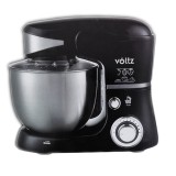Robot bucatarie Voltz, 1600 W, 5 l, indicator LED, 6 viteze, functie Pulse bol inox, 3 palete incluse, miscare eliptica, Negru