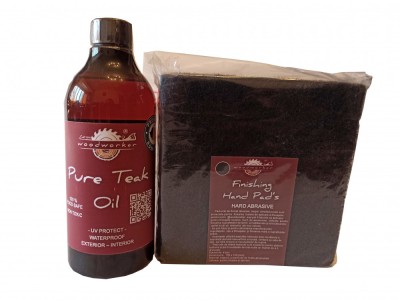 Prep&amp;#039;N&amp;#039;Shine-Pure Teak Oil &amp;amp; Hand Pad&amp;rsquo;s Hard Abrasive negru, 500 ml foto