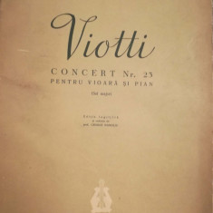 Partitura Viotti, concert nr. 23 pentru vioara si pian, ingr. George Manoliu