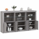 VidaXL Servantă cu lumini LED, gri sonoma, 181,5x37x100 cm