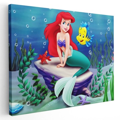 Tablou afis Mica Sirena desene animate 2187 Tablou canvas pe panza CU RAMA 50x70 cm foto