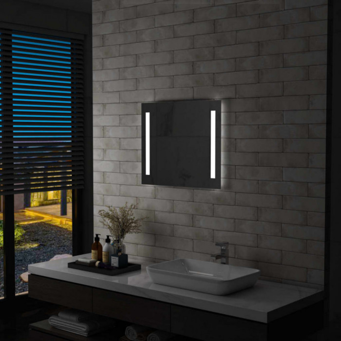 Oglinda cu LED de perete pentru baie, 60 x 50 cm GartenMobel Dekor