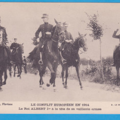 (30) CARTE POSTALA FRANTA - REGELE ALBERT I - INSPECTIA ARMATEI - 1914