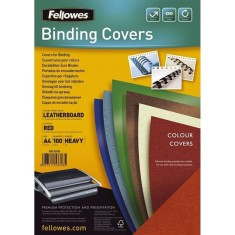 Pachet 10 buc coperti carton fellowes a4 250 gr imitatie piele rosu 100/top Coperti carton Fellowes A4 250 gr imitatie piele rosu 100/top
