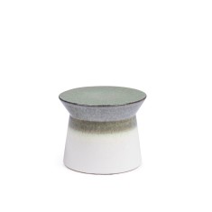 Masuta cafea ceramica alba verde Baraki &Oslash;37,5x30h