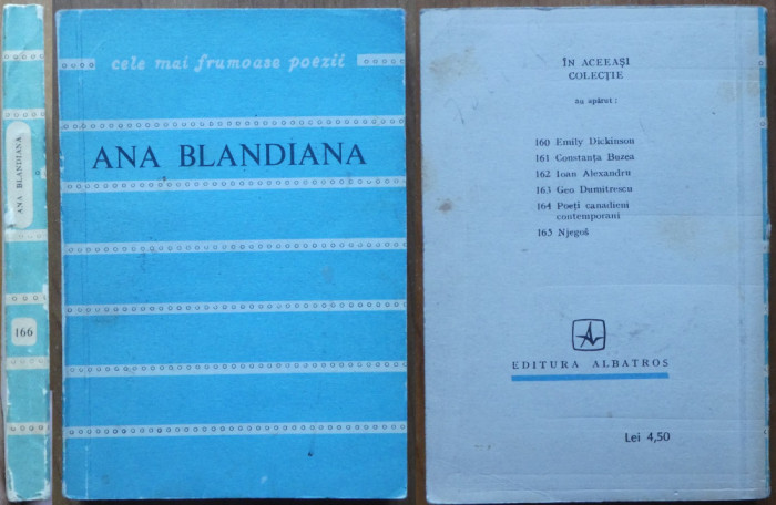 Ana Blandiana , Poeme , 1978 , cu autograf catre Petru Vintila