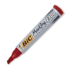 Marker permanent,varf tesit,corp gros,rosu,Bic 2300Marking