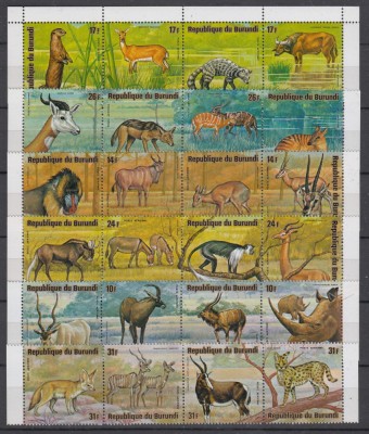 Burundi 1975 - FAUNA DIVERSA - Serie completa 48 val. - P.A. inclusa - MNH-2foto foto