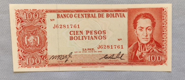 Bolivia - 100 Pesos Bolivianos (1962)