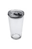 Ceașcă de cafea din sticlă transparentă cu capac 455 ml, Oem