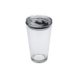 Ceașcă de cafea din sticlă transparentă cu capac 455 ml