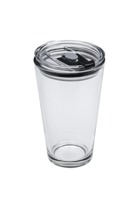 Ceașcă de cafea din sticlă transparentă cu capac 455 ml