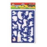 Sablon animale de la ferma cu 18 forme,plastic,26x18 cm