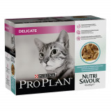 Cumpara ieftin PURINA PRO PLAN DELICATE NUTRISAVOUR, Peste Oceanic, 10 x 85 g