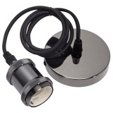 Pendul Rossa Home Light, Inaltime Reglabila, Aluminum, E27, Max. 60W, Sfoara Vintage, 100cm, Negru
