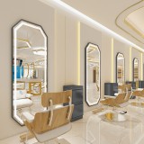 Consola de coafură consola de frizerie consola de cosmetică oglindă LED cu ramă de aluminiu 170x70 STD