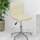 Cumpara ieftin Scaun de birou pivotant, crem, piele ecologică