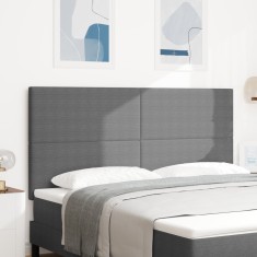 vidaXL Tablie de pat design simplu, gri deschis, 180 cm catifea raiata foto