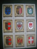 HOPCT TIMBRE MNH 855 HERALDICA PROVINCII AUSTRIECE 1976-9 VAL AUSTRIA