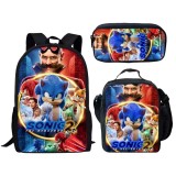 Set rucsac pentru copii sonic cu punga de creion si geanta de Umar 3D