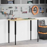 vidaXL Cadre Banc Lucru Reglabile, 2 buc, Negru, 55x69-95.5 cm, Metal, Inaltime Ajustabila, Accesorii Mobila