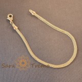 Bratara unisex placata cu aur , model nou, sarpe impletit pe mijloc, 19 cm