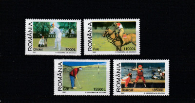 Romania 2002-Sport,Sporturi cu crose,serie de 4 valori dantelate,MNH foto