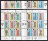 Isle of Man 1978 - EUROPA - Monumente, 2 Serii Staif + Blocuri, SET COMPLET, MNH