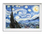 Cumpara ieftin Tablou celebru inramat pictat manual, Noapte instelata, 80x60cm ulei pe panza reproducere Vincent van Gogh