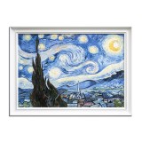 Tablou celebru inramat pictat manual, Noapte instelata, 80x60cm ulei pe panza reproducere Vincent van Gogh