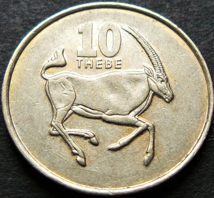 Moneda exotica 10 THEBE - BOTSWANA, anul 2002 * cod 1823