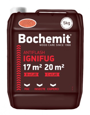 Solutie ignifugare lemn Bochemit Antiflash 5kg maro B-s1 d0,C-s1 d0 foto
