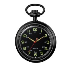 Ceas de buzunar Gorben PM001 Negru - Quartz, Afisaj cu Cifre Arabe, Cu Lant Vintage Retro
