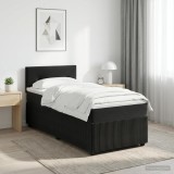Cumpara ieftin Pat boxspring cu saltea cu headboard Negru 80 x 200 cm Catifea